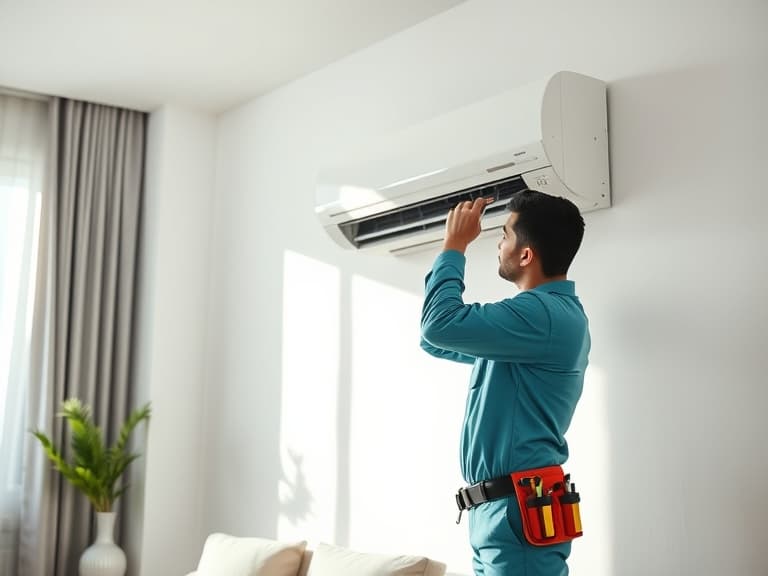 person repairing AC in attapur